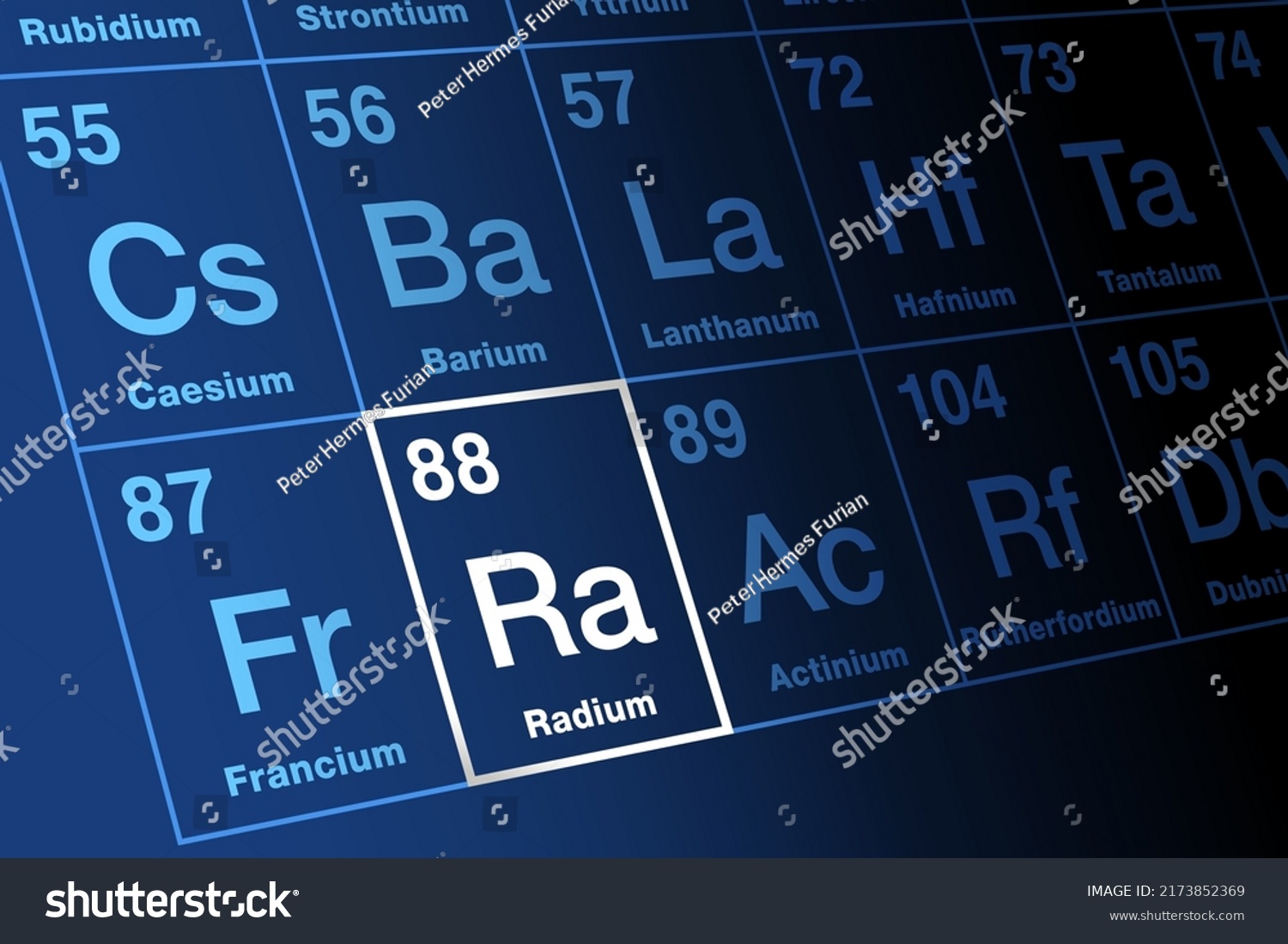 Radium On Periodic Table Elements Radioactive Stock Vector (Royalty ...