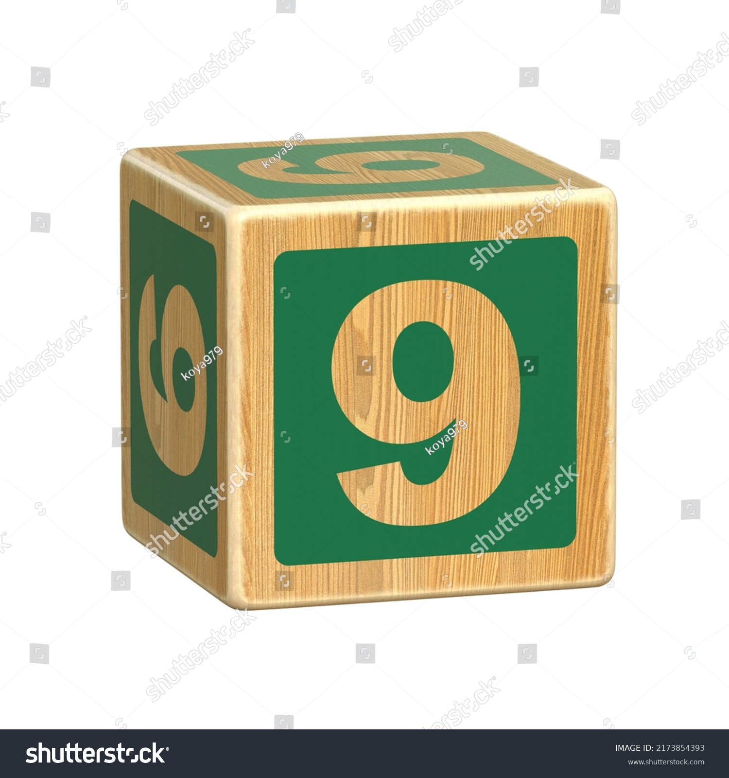 Number 9 Wooden Blocks Font Toddlers Stock Illustration 2173854393 ...