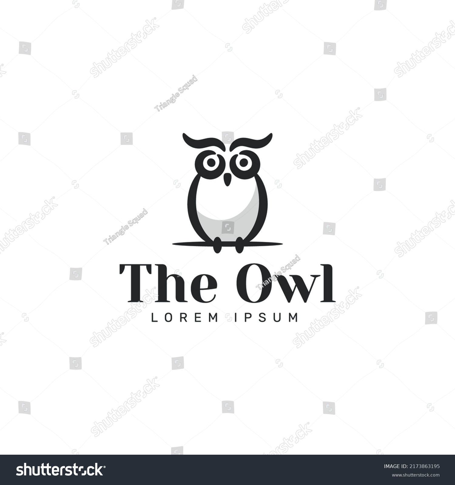 Big Owl Logo Design Template Stock Vector (Royalty Free) 2173863195 ...