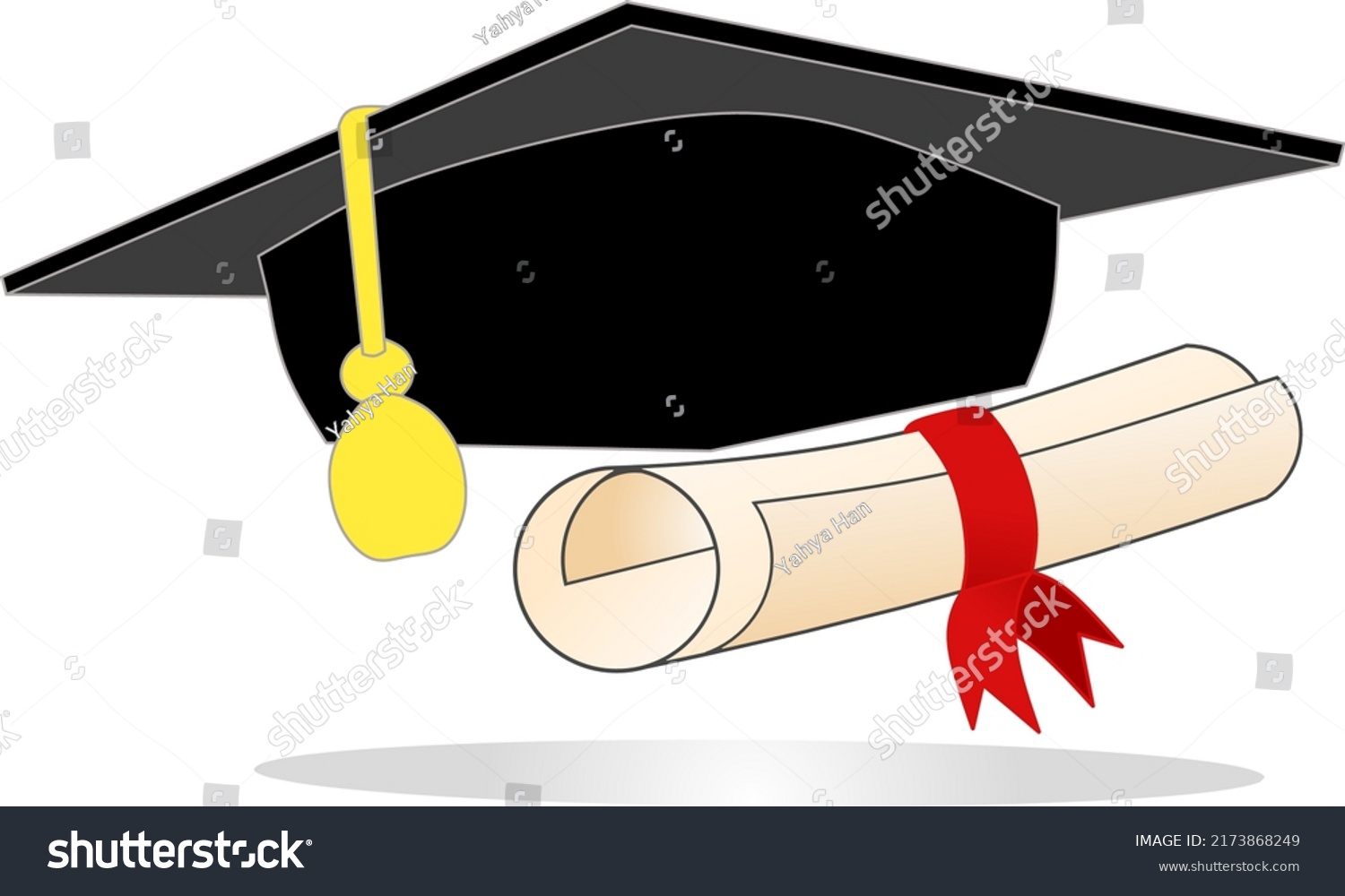 Illustration Graduation Cap Diploma Education Symbol Stock Vector ...