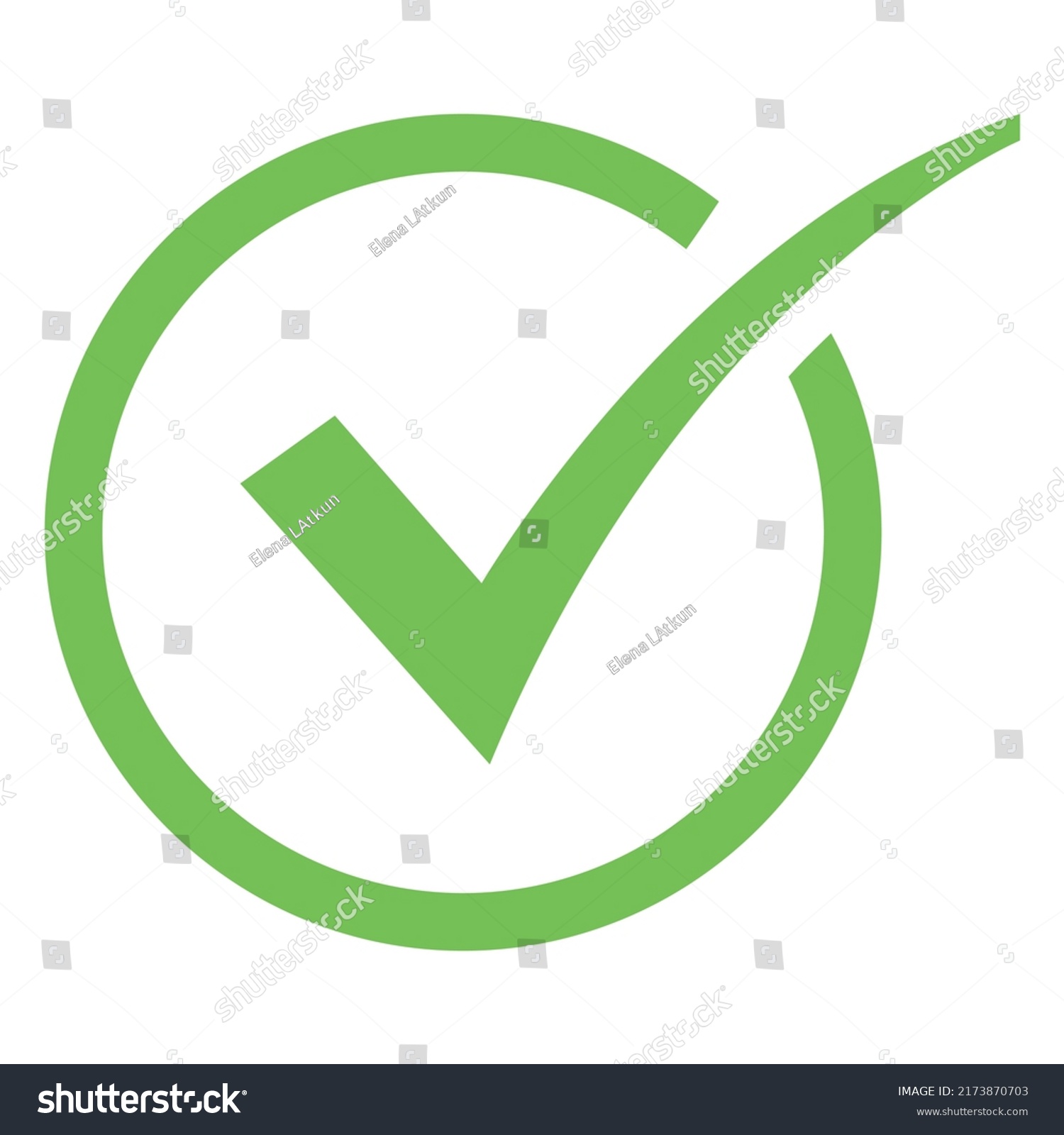 Curved Check Mark Circle Icon High Stock Vector Royalty Free