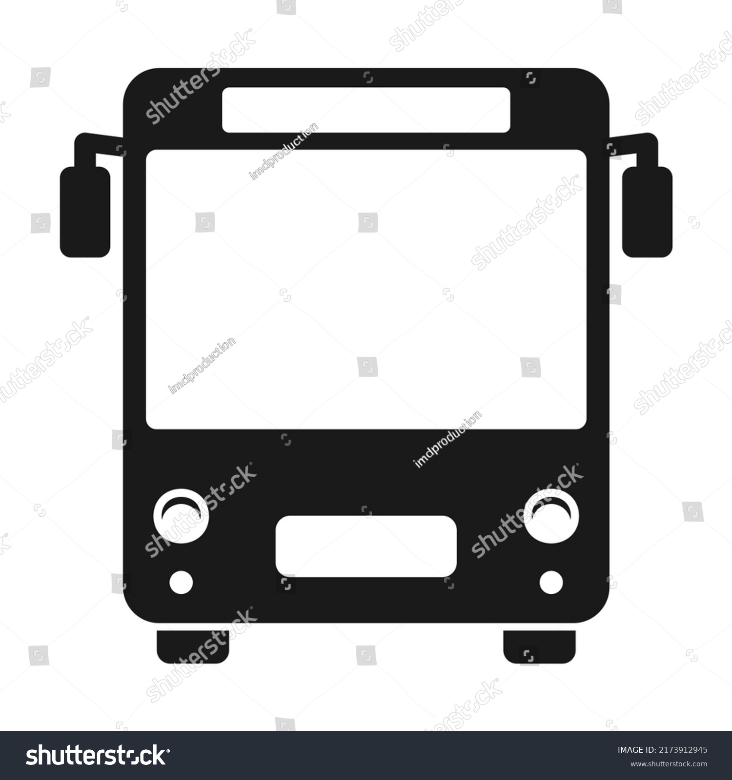 Front Bus Icon Public Transport Symbol Stock Vector (Royalty Free ...