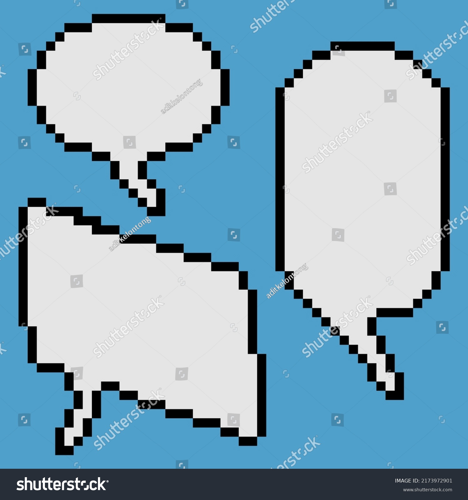 Speech Bubble Place Text Boxes Pixel Stock Vector (Royalty Free ...