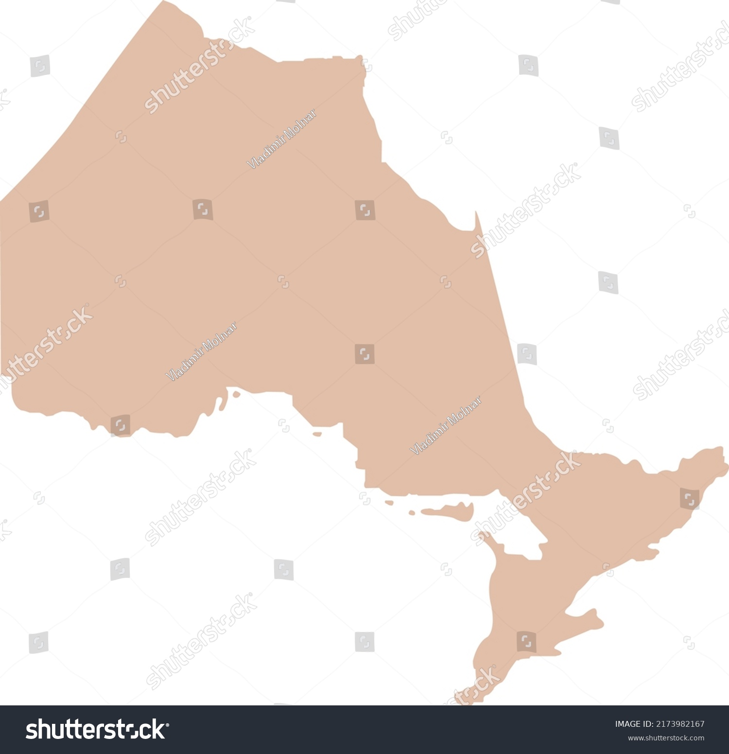 Vector Illustration Ontario Map Stock Vector (Royalty Free) 2173982167 ...