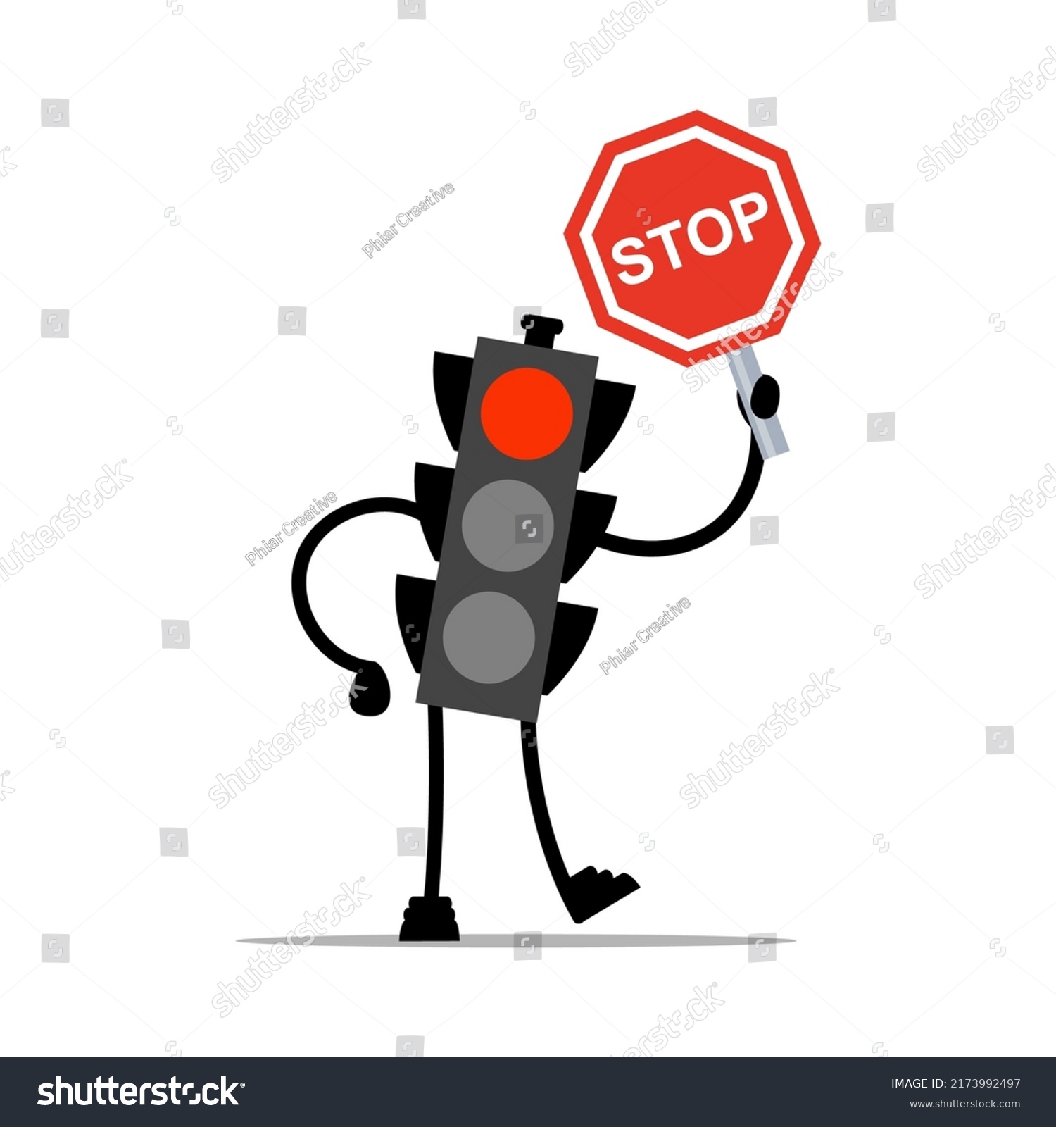 Traffic Light Sign Stop Vector Illustration Stock Vector (Royalty Free ...