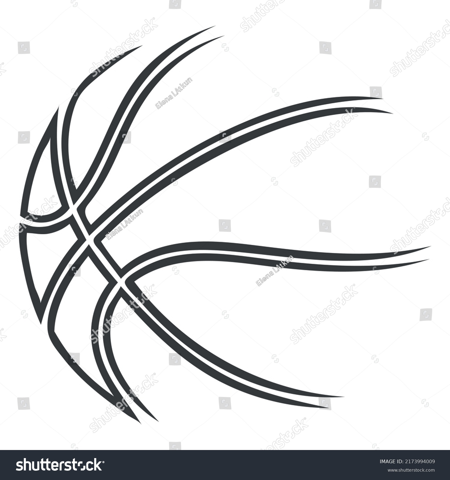 Basketball Ball Stroke Basketball High Quality Stock Vector (Royalty ...