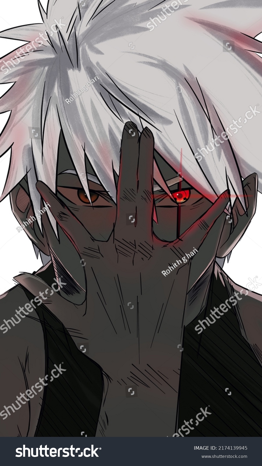 Kakashi His Sharingan Naruto Fan Art Shutterstock