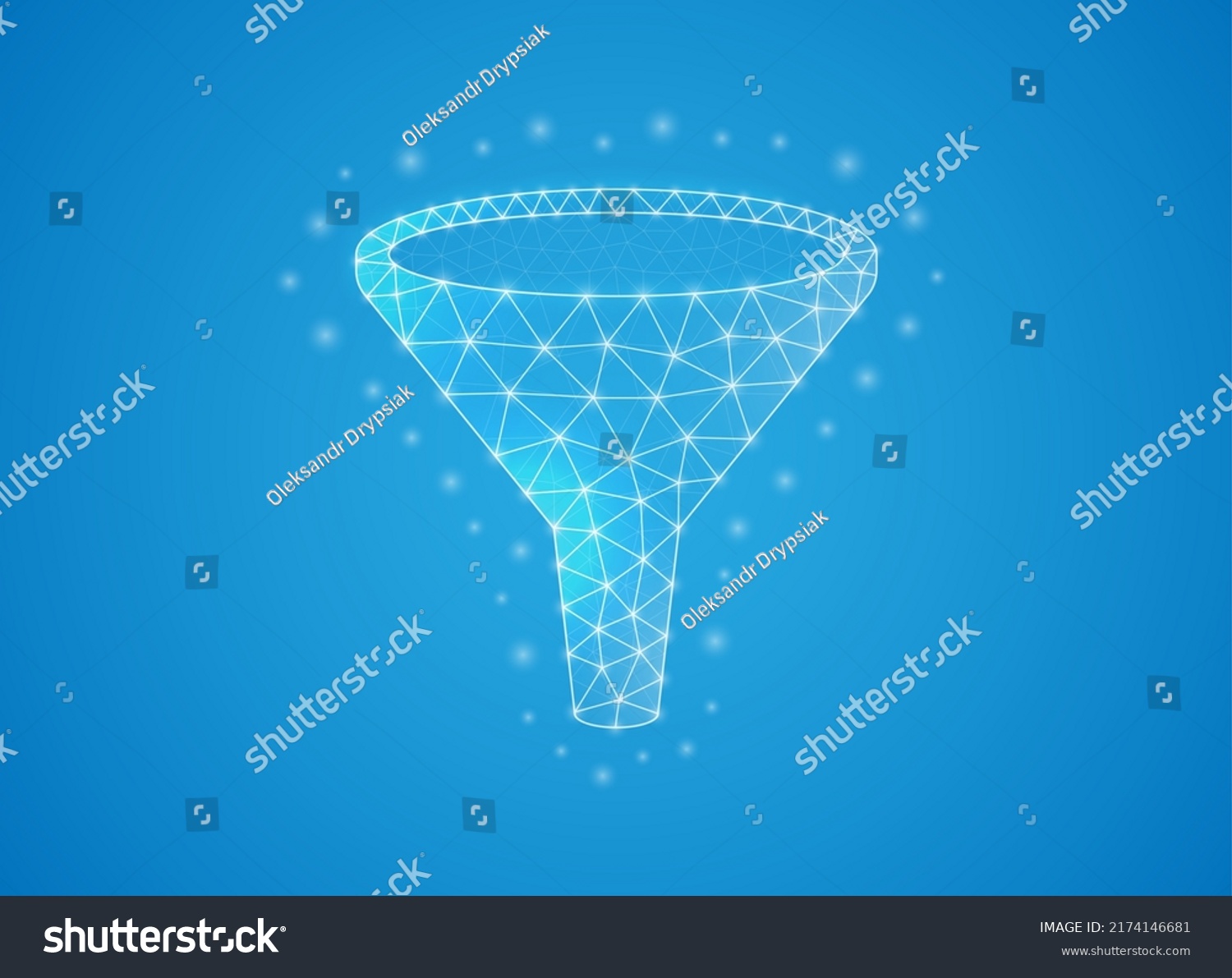 Funnel Low Poly Symbol White Connected Stock Vector (Royalty Free ...