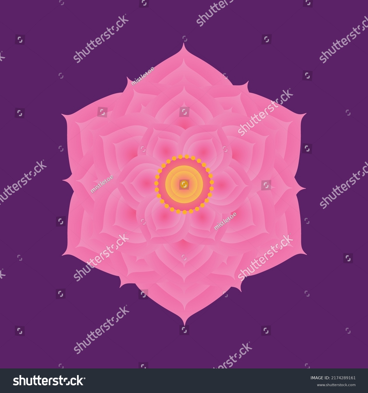 Hermosa Flor Sagrada De Loto Simbol Vector De Stock Libre De Regalías 2174289161 Shutterstock 2320