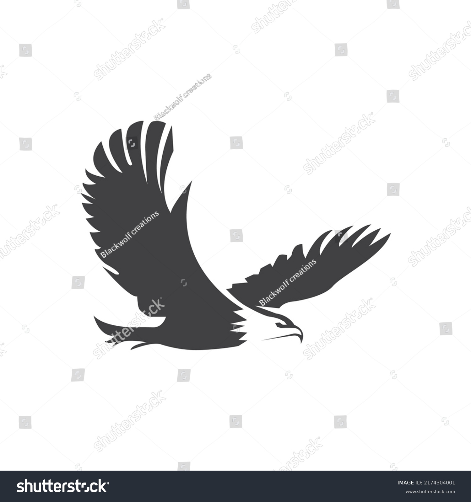 Simple Flying Eagle Vector Illustration Stock Vector (Royalty Free ...