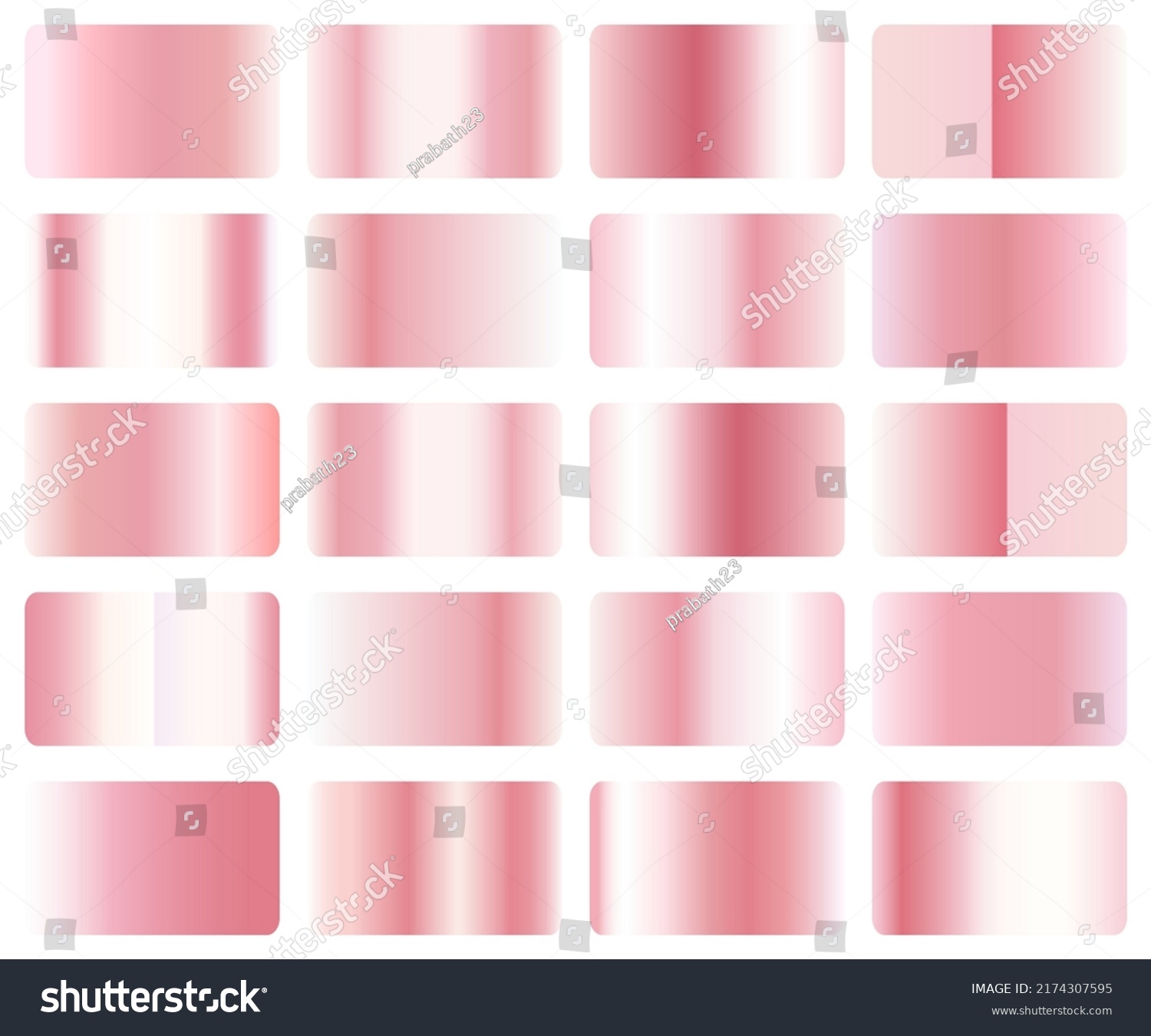 Rose Gold Pink Metallic Gradients Collection Stock Vector (Royalty Free ...