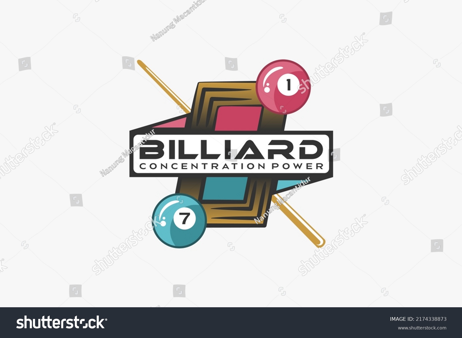 Billiard Logo Design Creative Concept Billiard Stock Vector (Royalty ...