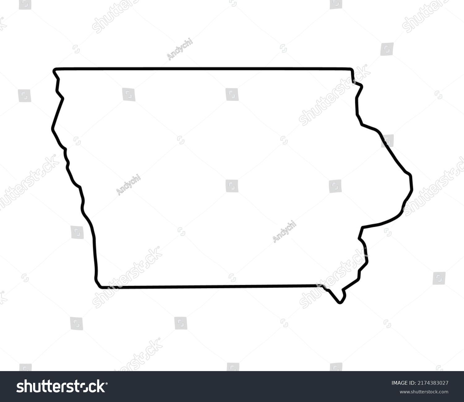 Iowa State Map Us State Map Stock Vector Royalty Free 2174383027 Shutterstock 5568