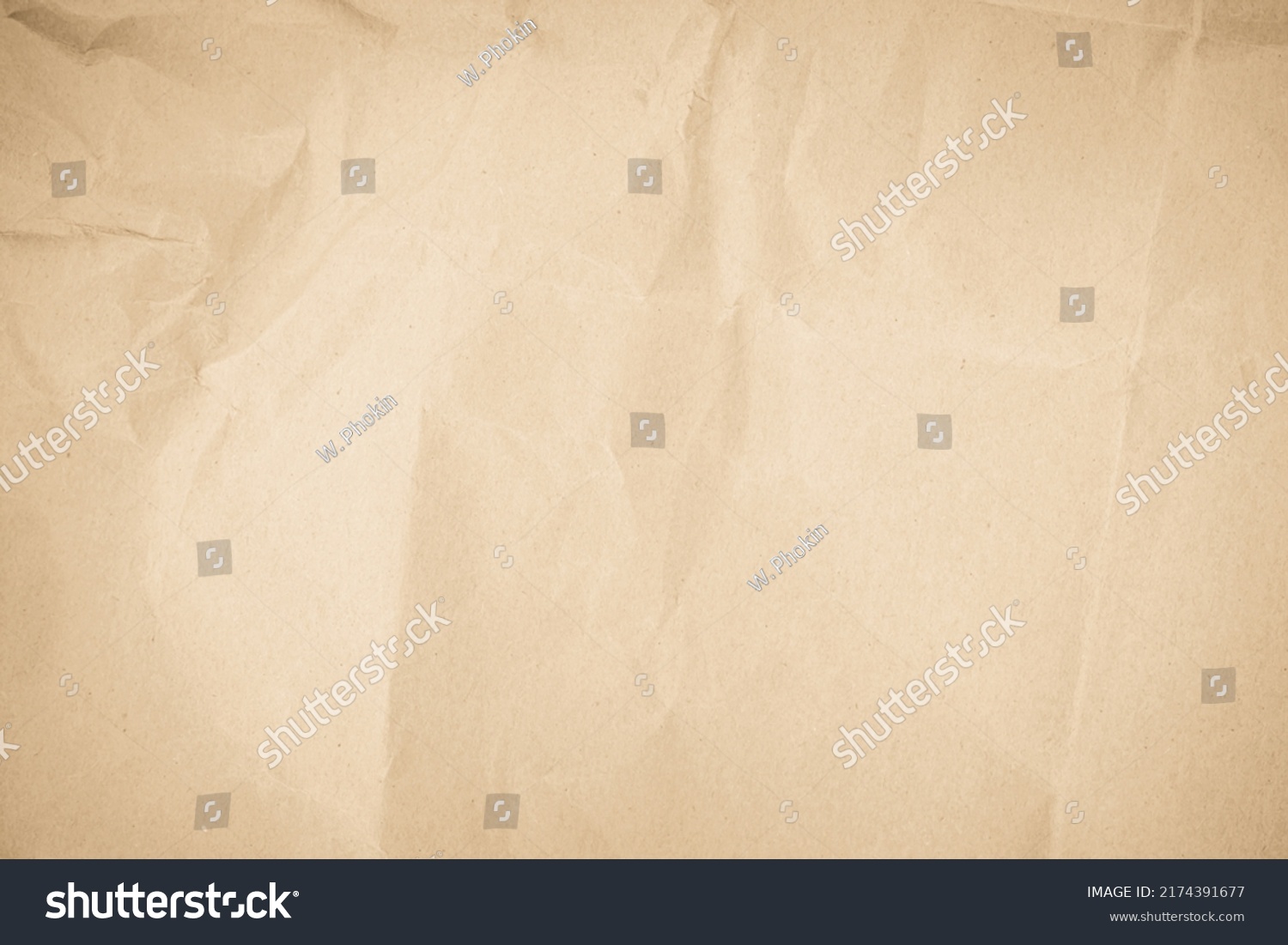 Brown Recycled Kraft Paper Crumpled Vintage Stock Photo 2174391677 ...