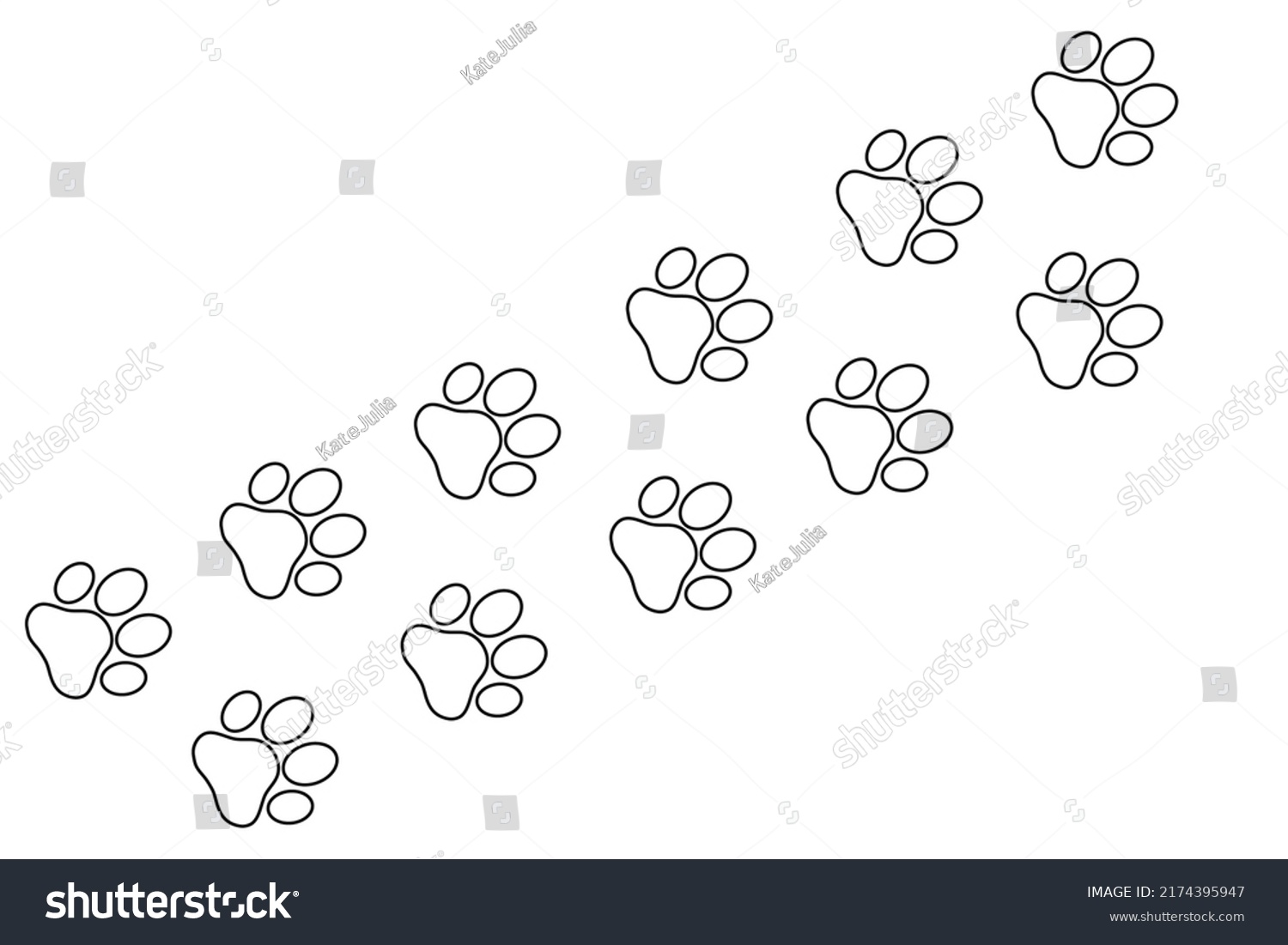 Animal Footprints Dog Cat Kitten Puppy Stock Vector (Royalty Free ...