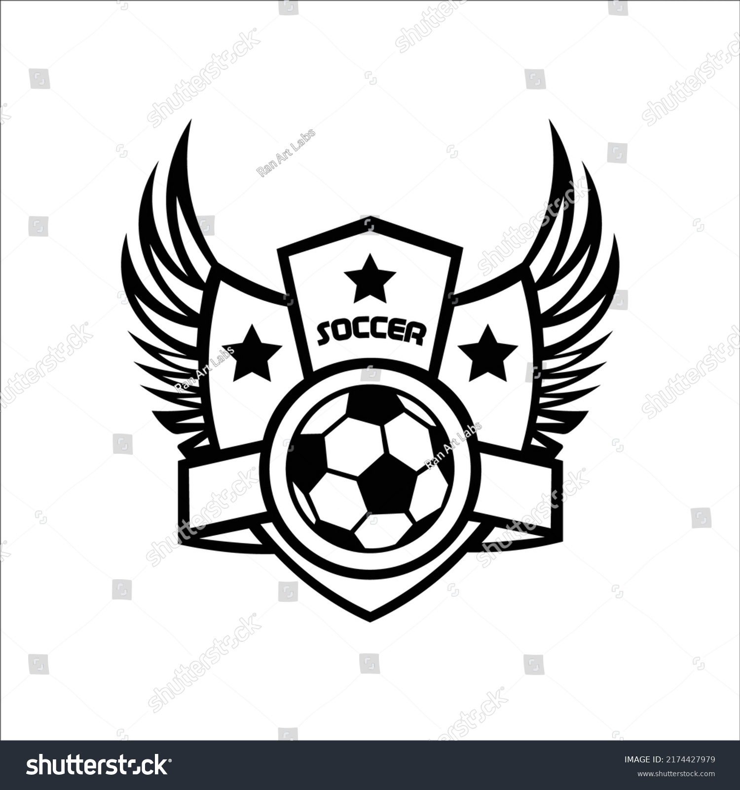 Soccer Lustration Vector Design Black White Stock Vector (Royalty Free ...