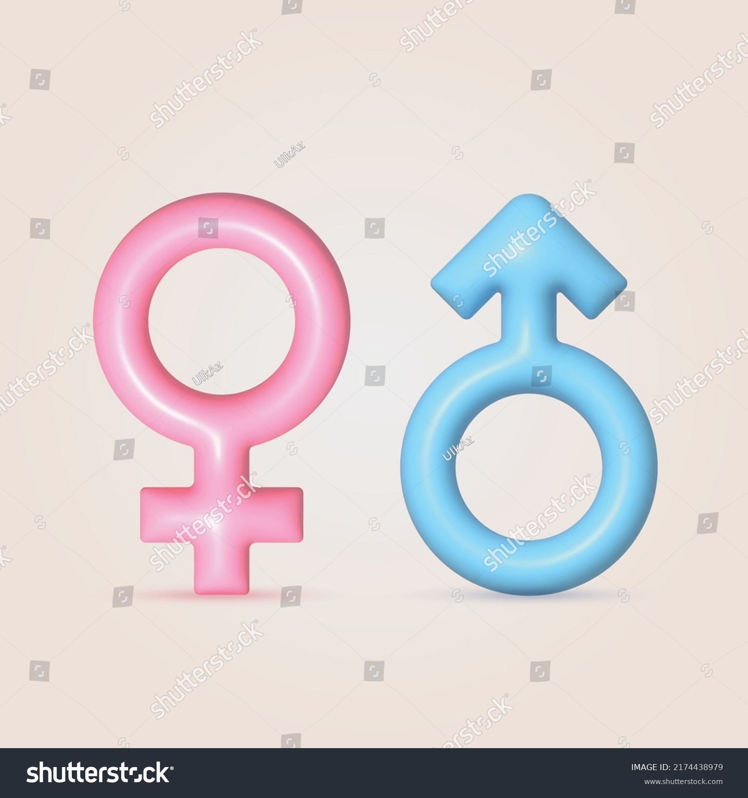 3d Male Female Symbol Icon Vector Stock Vector Royalty Free 2174438979 Shutterstock