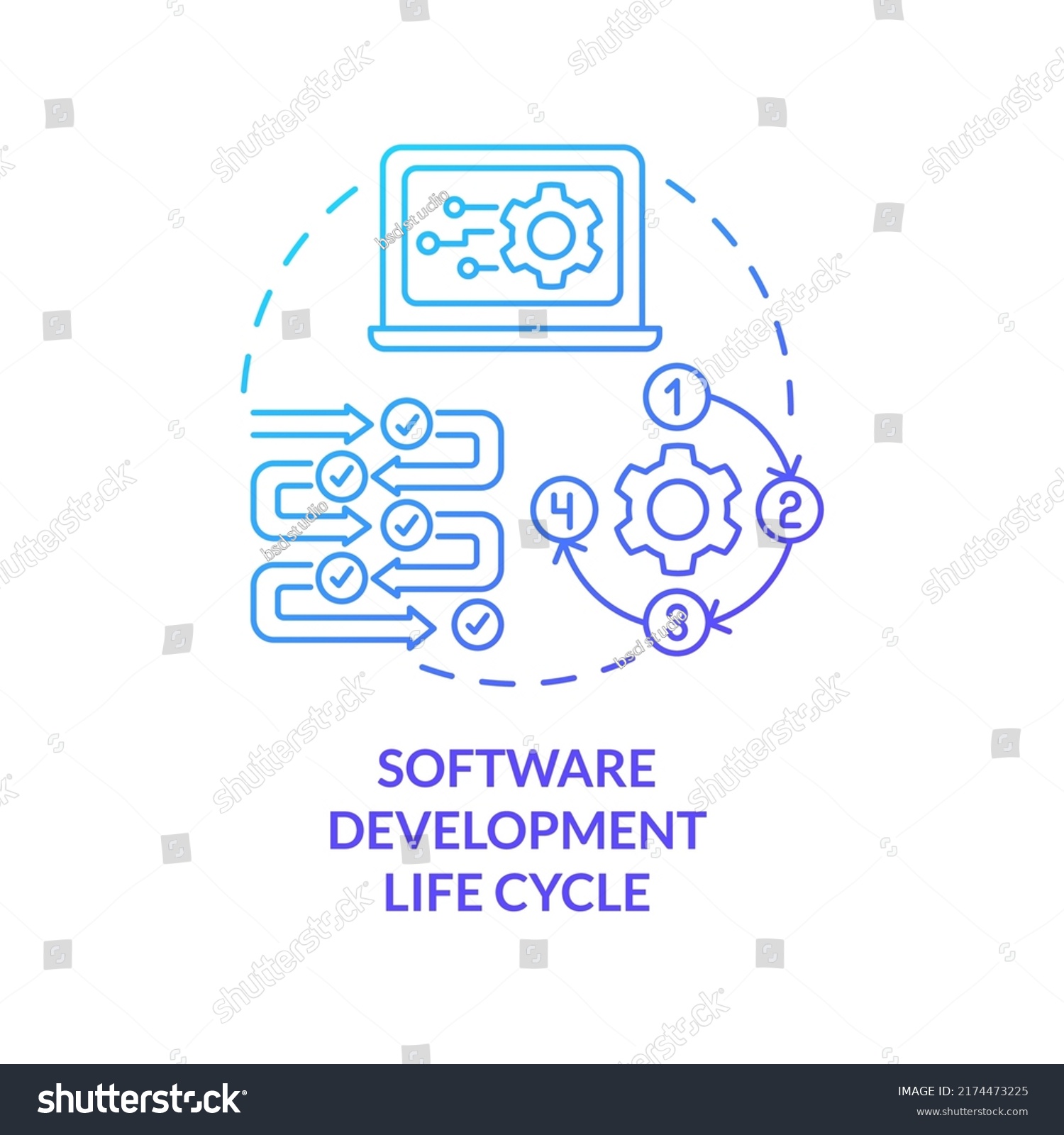 Software Development Life Cycle Blue Gradient Stock Vector (Royalty ...