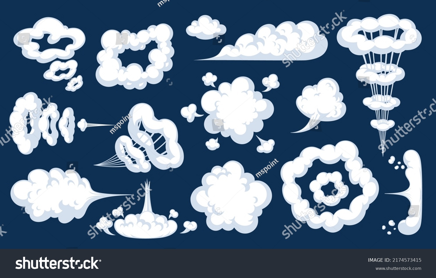 Comic Cartoon Smoke Cloud Vector Speed Stock Vector (Royalty Free ...