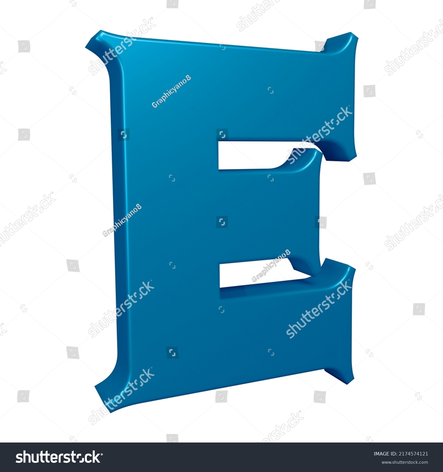 Letter E 3d Render Alphabet Letters Stock Illustration 2174574121 ...