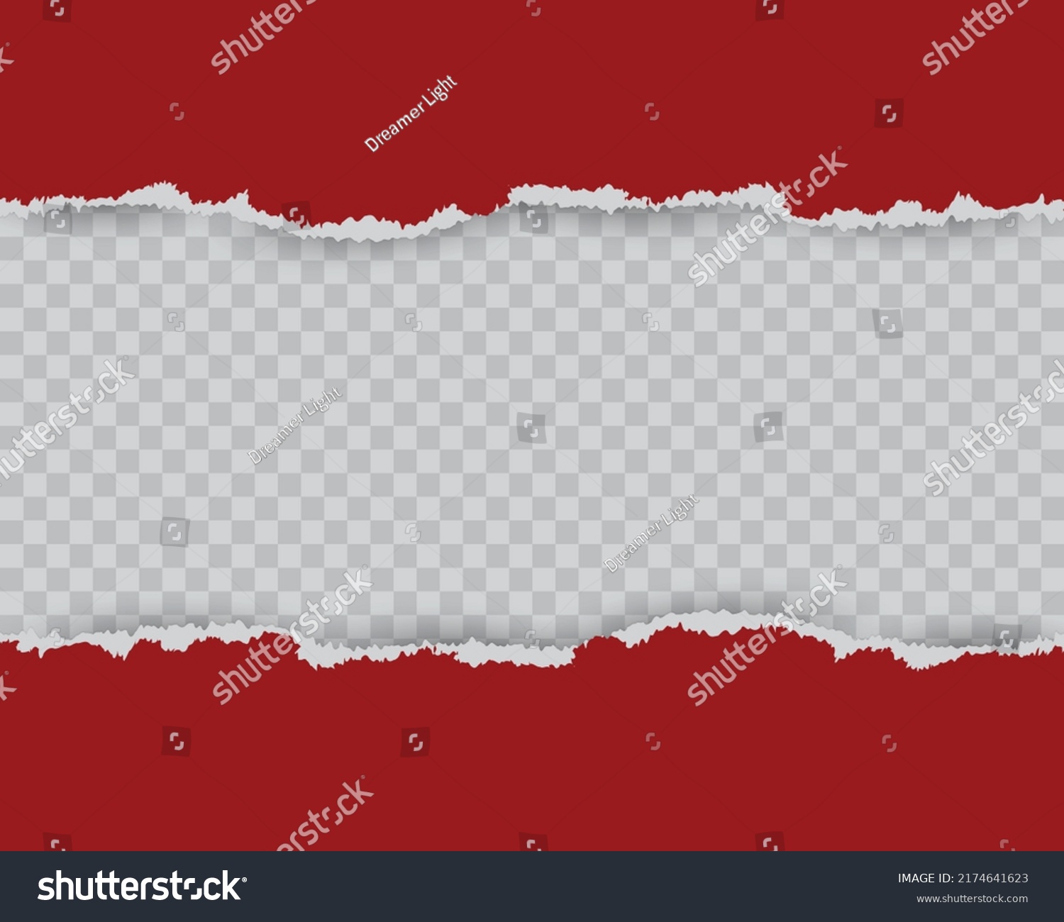 Red Ripped Paper On Transparent Background Stock Vector (Royalty Free ...