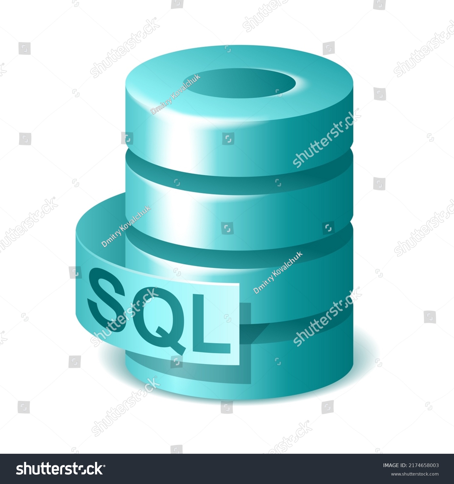 Sql Icon 2d Style Database Server Stock Vector (Royalty Free ...