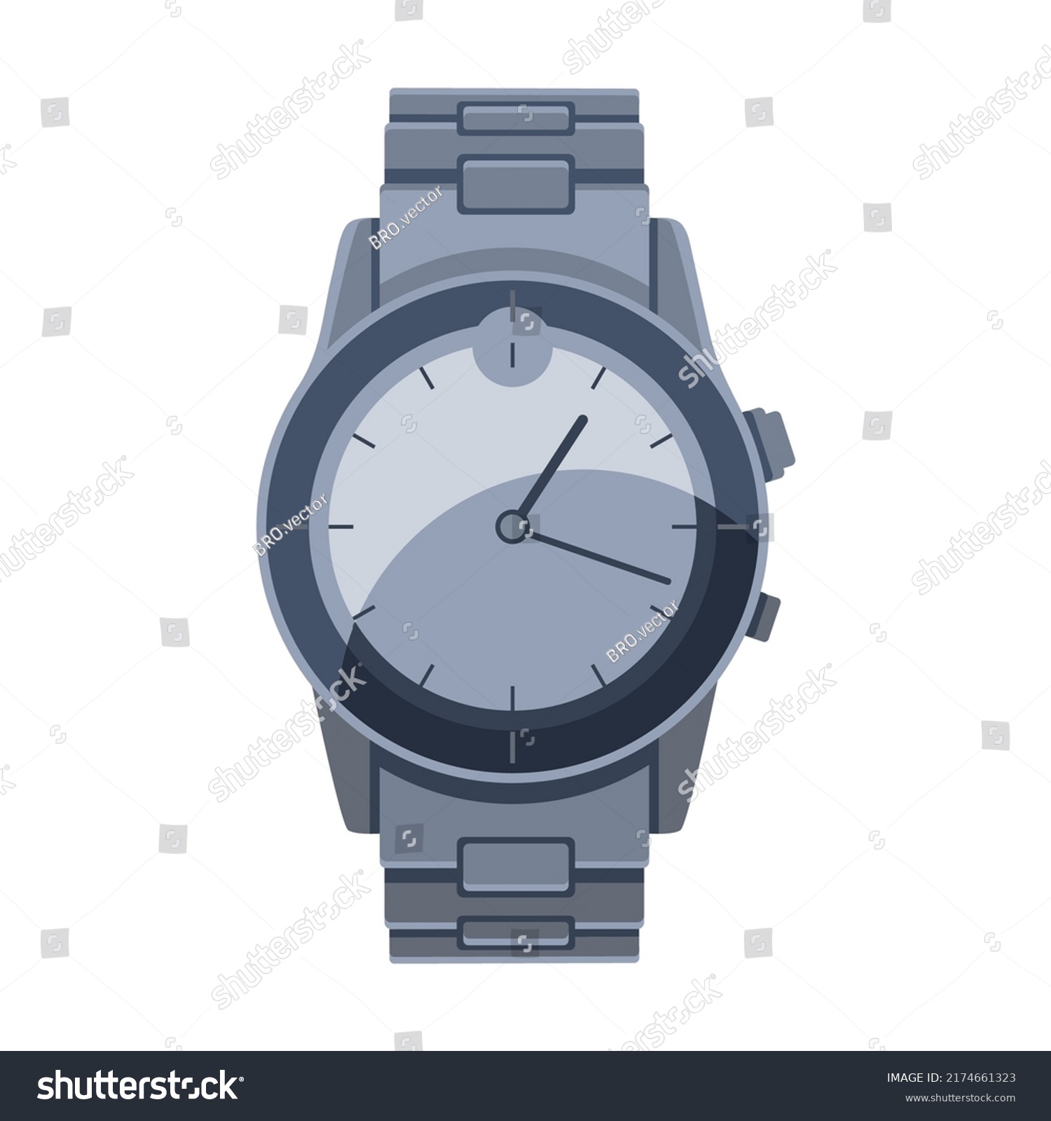 Wristwatches Flat Icon Isolated Digital Hand Stock Vector (Royalty Free ...