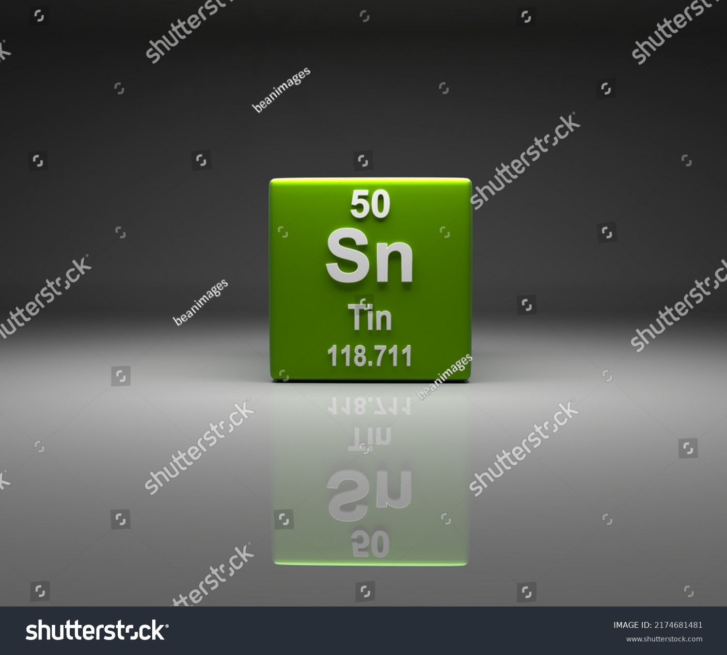 Cube Tin Number 50 Periodic Table Stock Illustration 2174681481