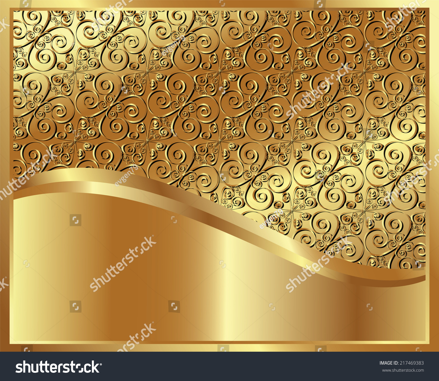 Metallic Gold Background Decorative Elements Stock Vector (Royalty Free ...