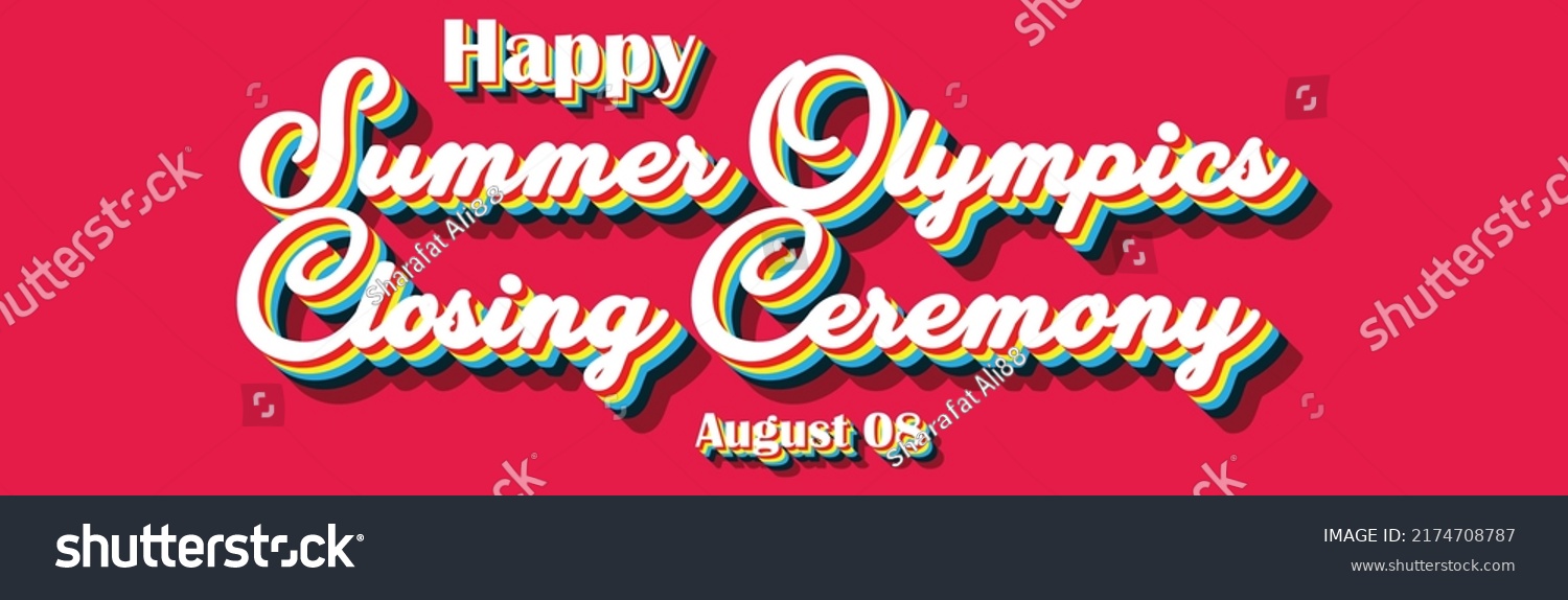 Happy Summer Olympics Closing Ceremony Holidays Stock Vector (Royalty