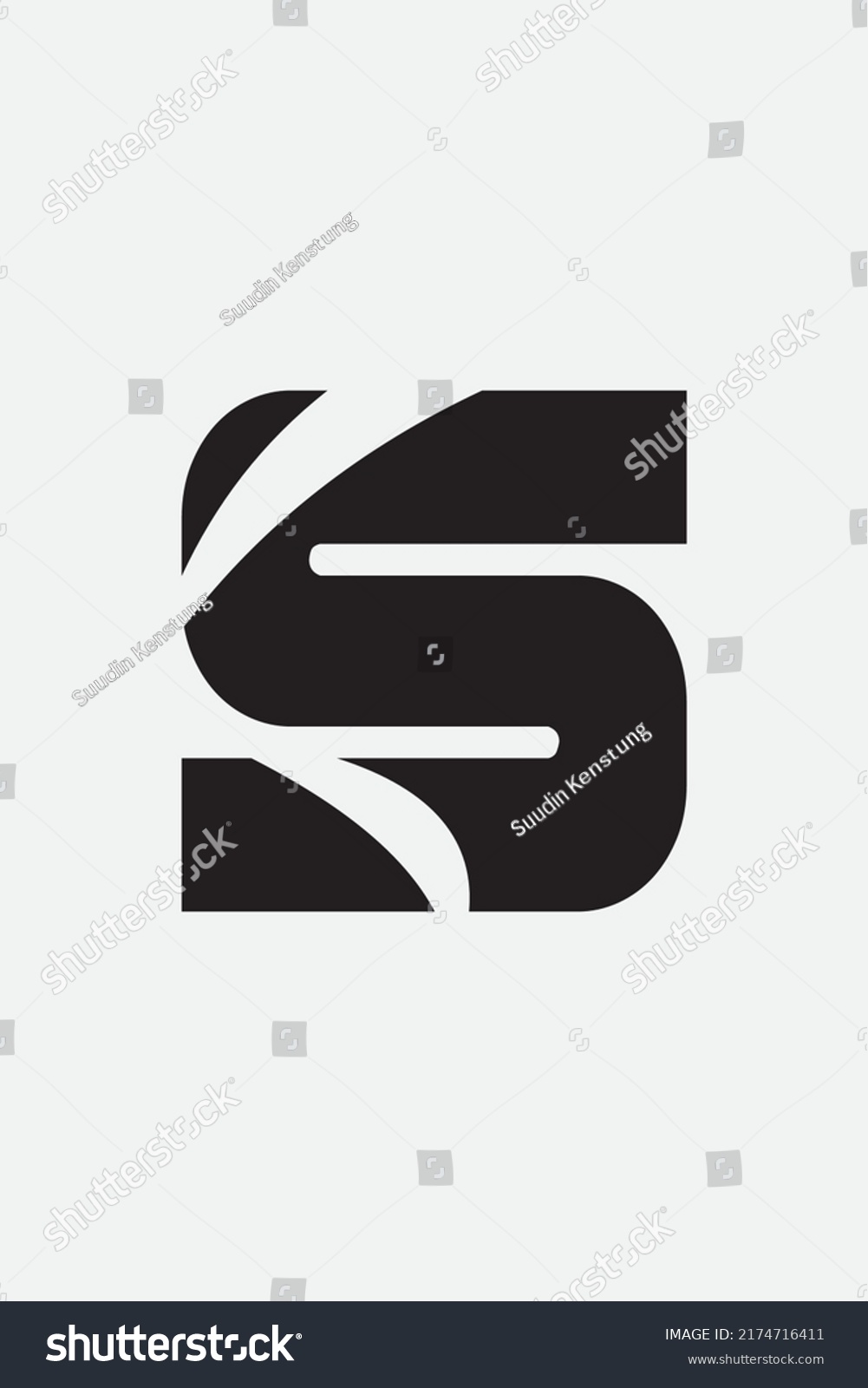 Logo Letters S Color Black Background Stock Vector (Royalty Free ...