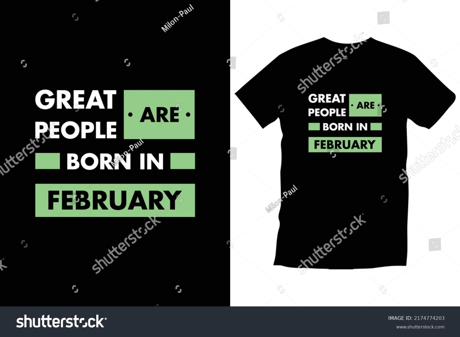 Great People Born February Motivational Inspirational Stock Vector