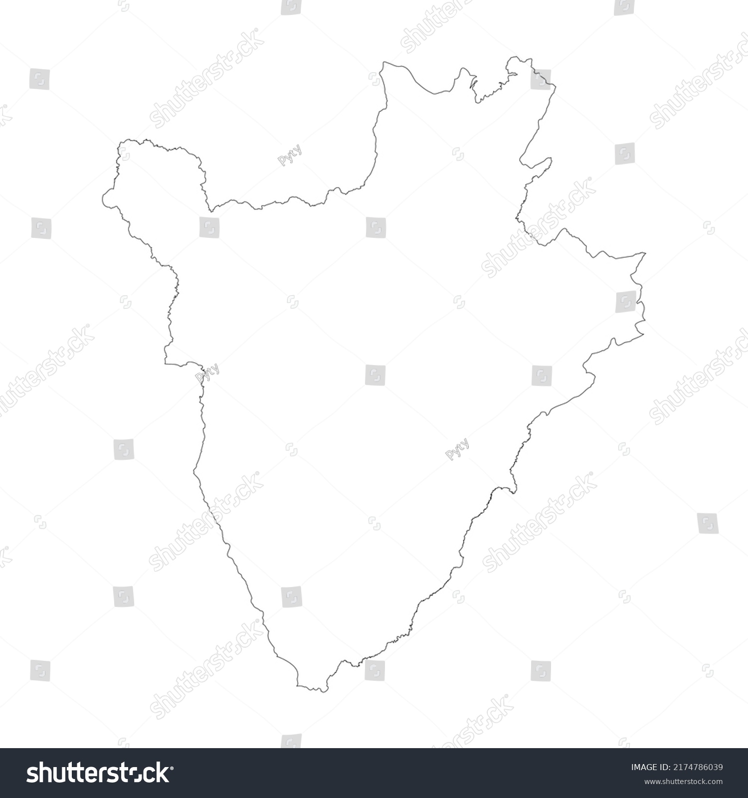 Burundi Vector Country Map Outline Stock Vector (Royalty Free ...