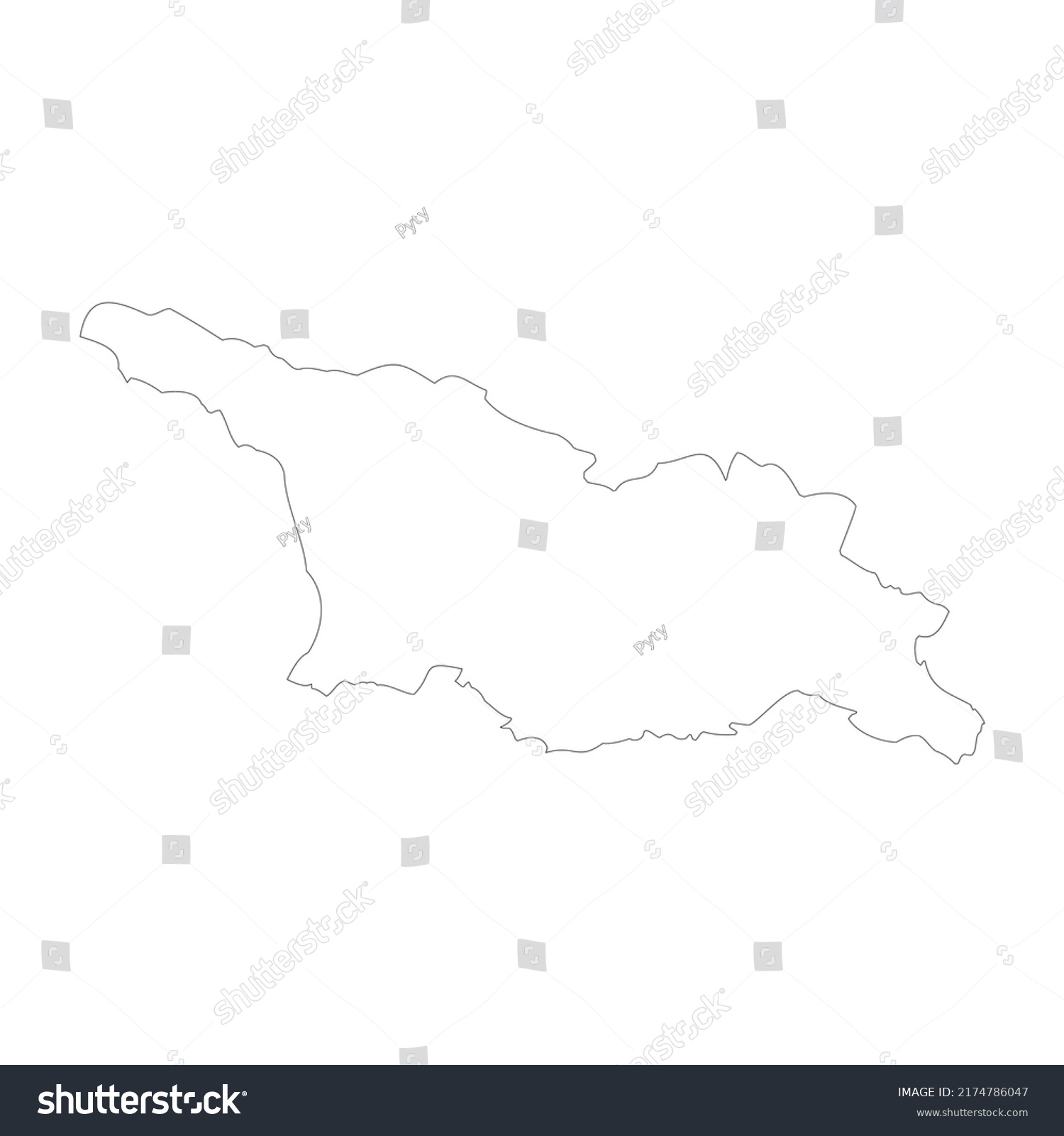 Georgia Vector Country Map Outline Stock Vector (Royalty Free ...