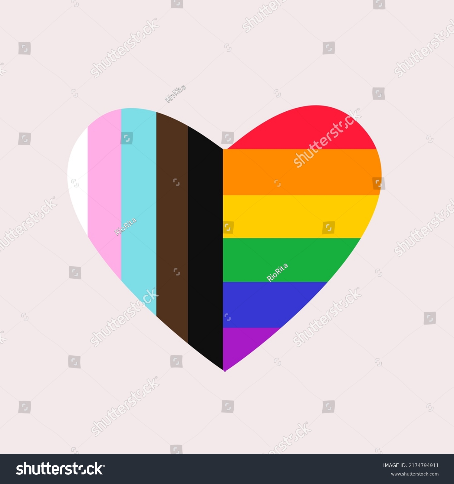 Lgbtq Trans Pride Heart Rainbowinclusive Pride Stock Vector (Royalty ...