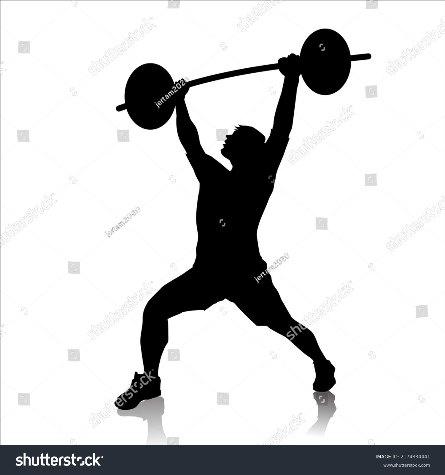 Silhouette Illustration Male Athletes Working Out Stock Vector (Royalty ...