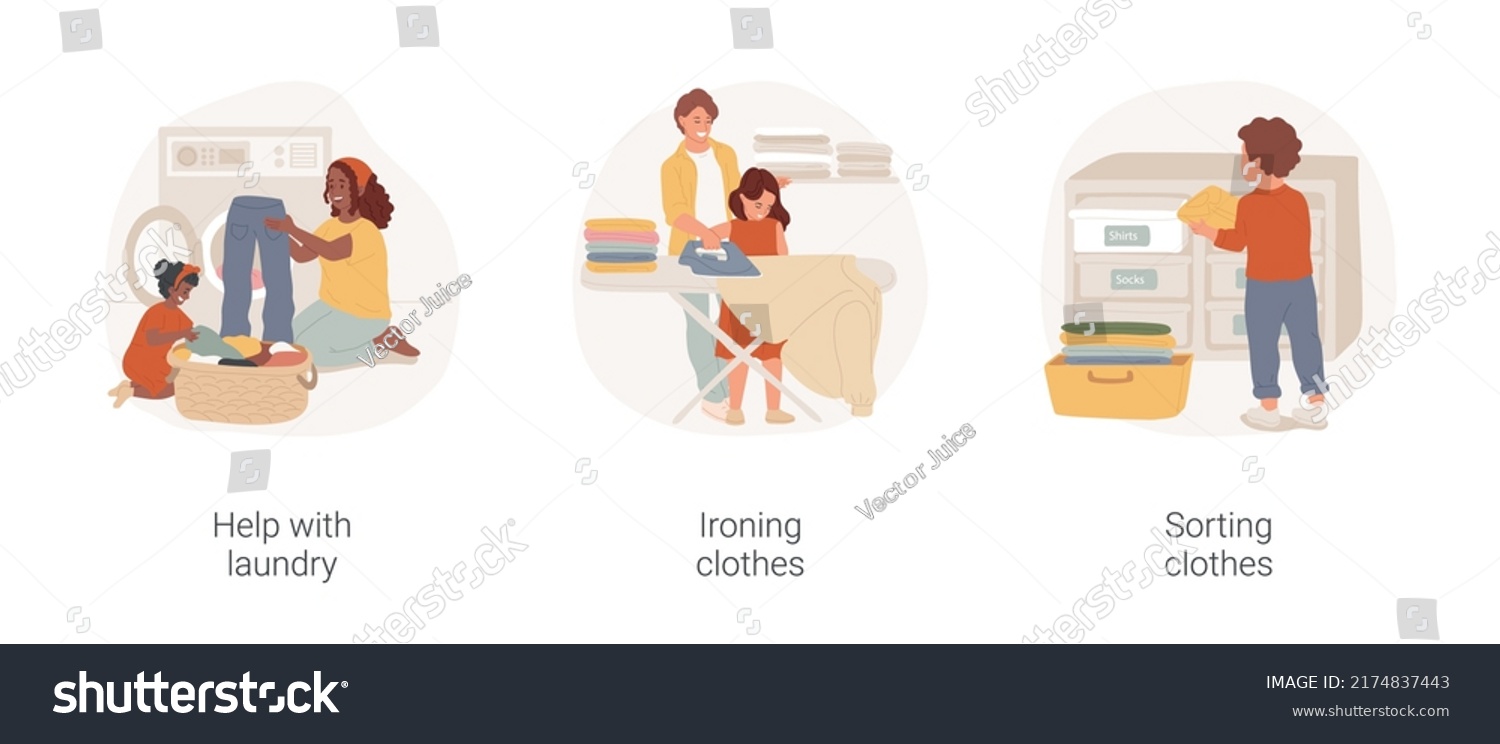 Household Chores Isolated Cartoon Vector Illustration Stock Vector ...