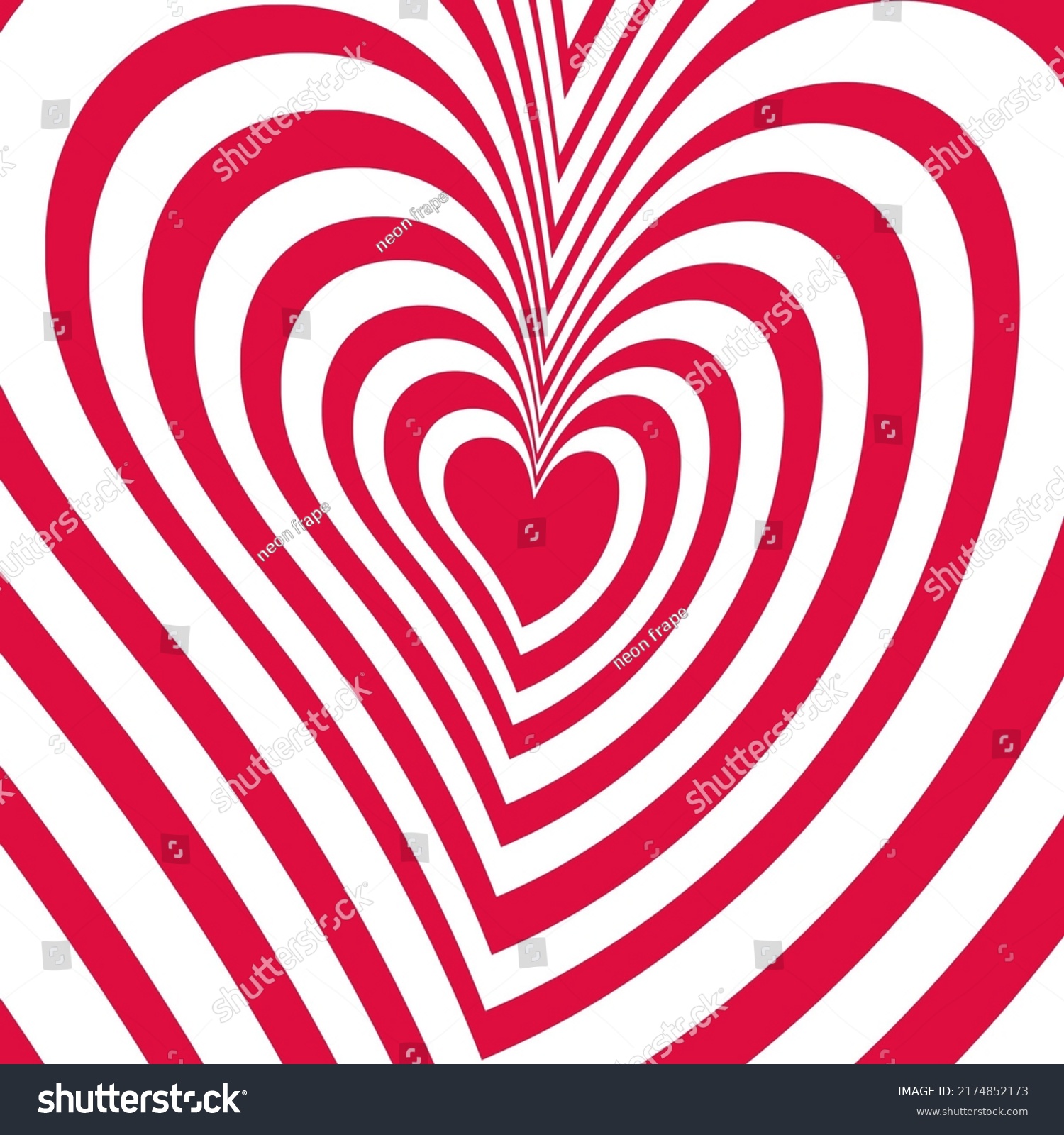 Red White Retro Aesthetic Hypnotic Heart Stock Illustration 2174852173 ...