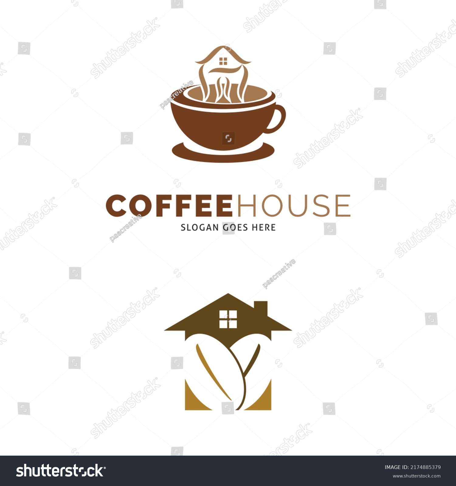 Set Coffee House Icon Vector Logo Stock Vector (Royalty Free ...