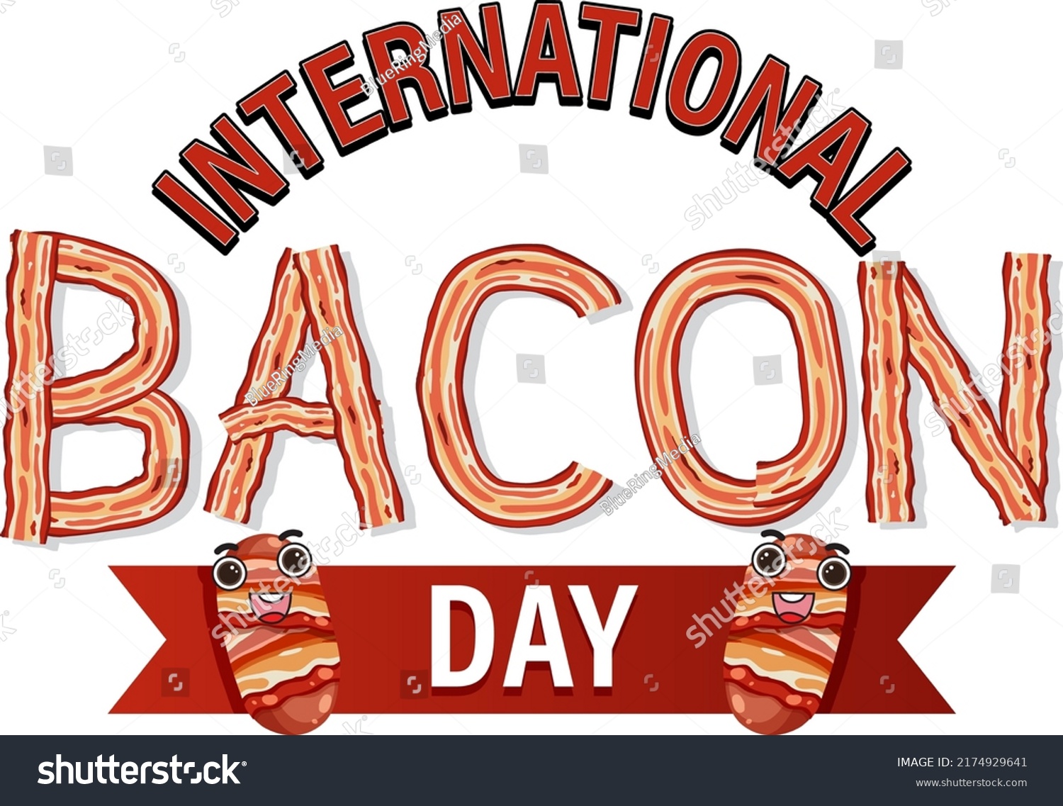 International Bacon Day Poster Template Illustration Stock Vector