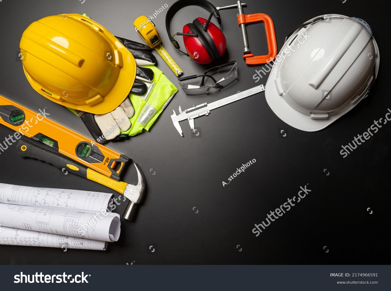 Work Safety Construction Site Protective Equipment Stock Photo ...