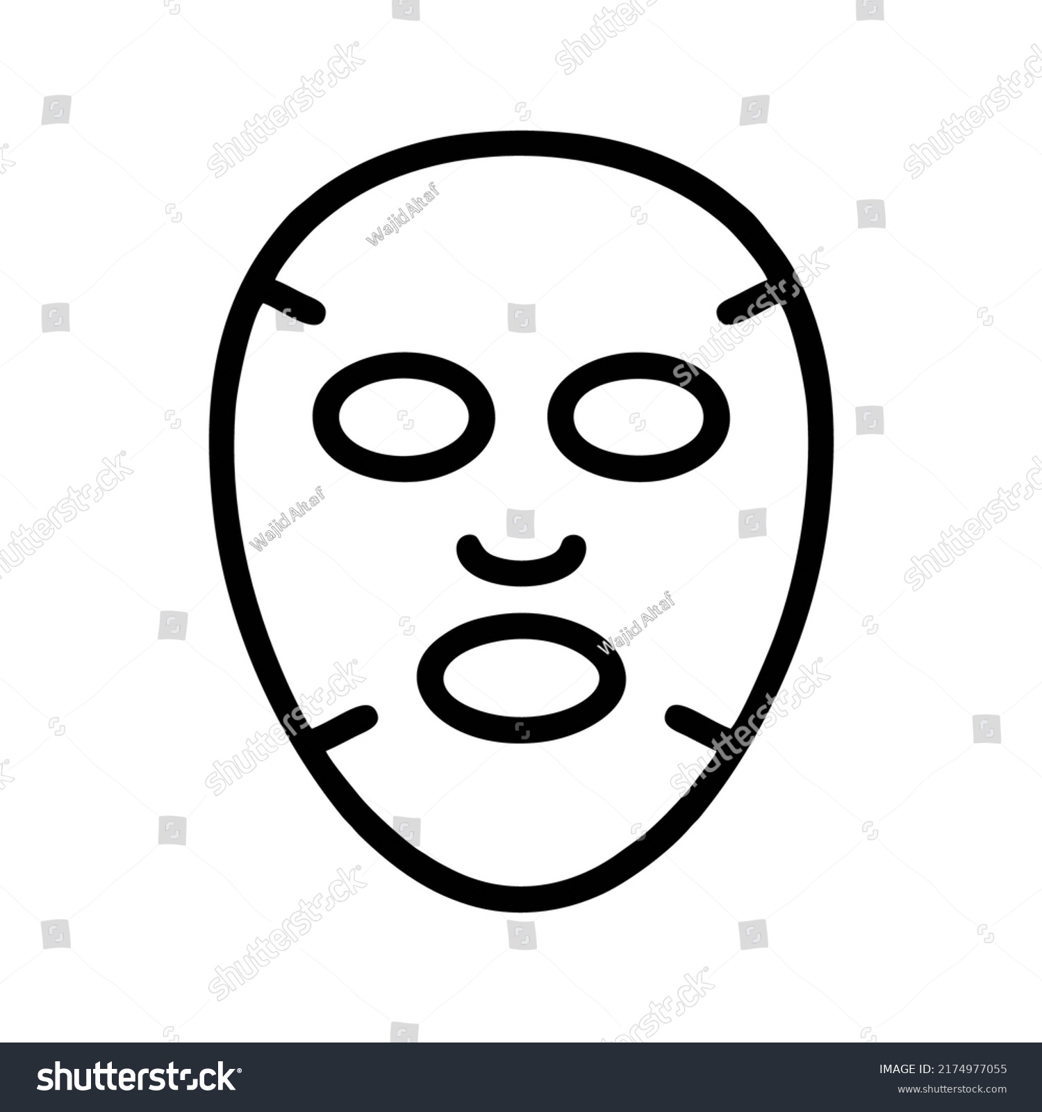 Mask Clipart Black White Stock Vector (Royalty Free) 2174977055 ...