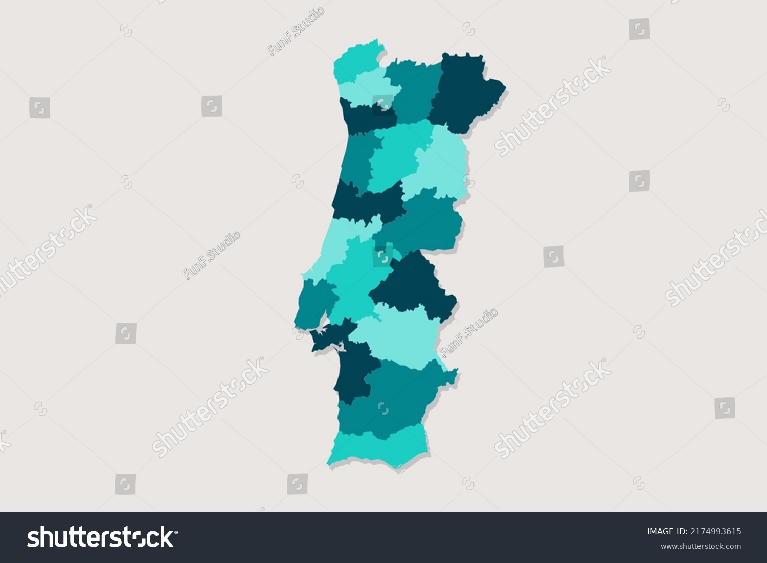 Portugal Map World Map International Vector Stock Vector Royalty Free Stock Vector Portugal Map World Map International Vector Template With High Detailed Including Blue And Green 2174993615