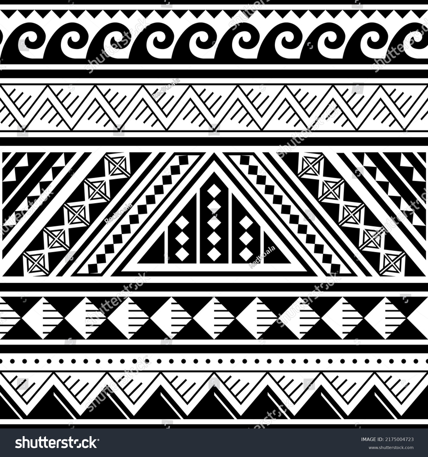 Polynesian Tribal Seamless Vector Pattern Geometric Stock Vector ...