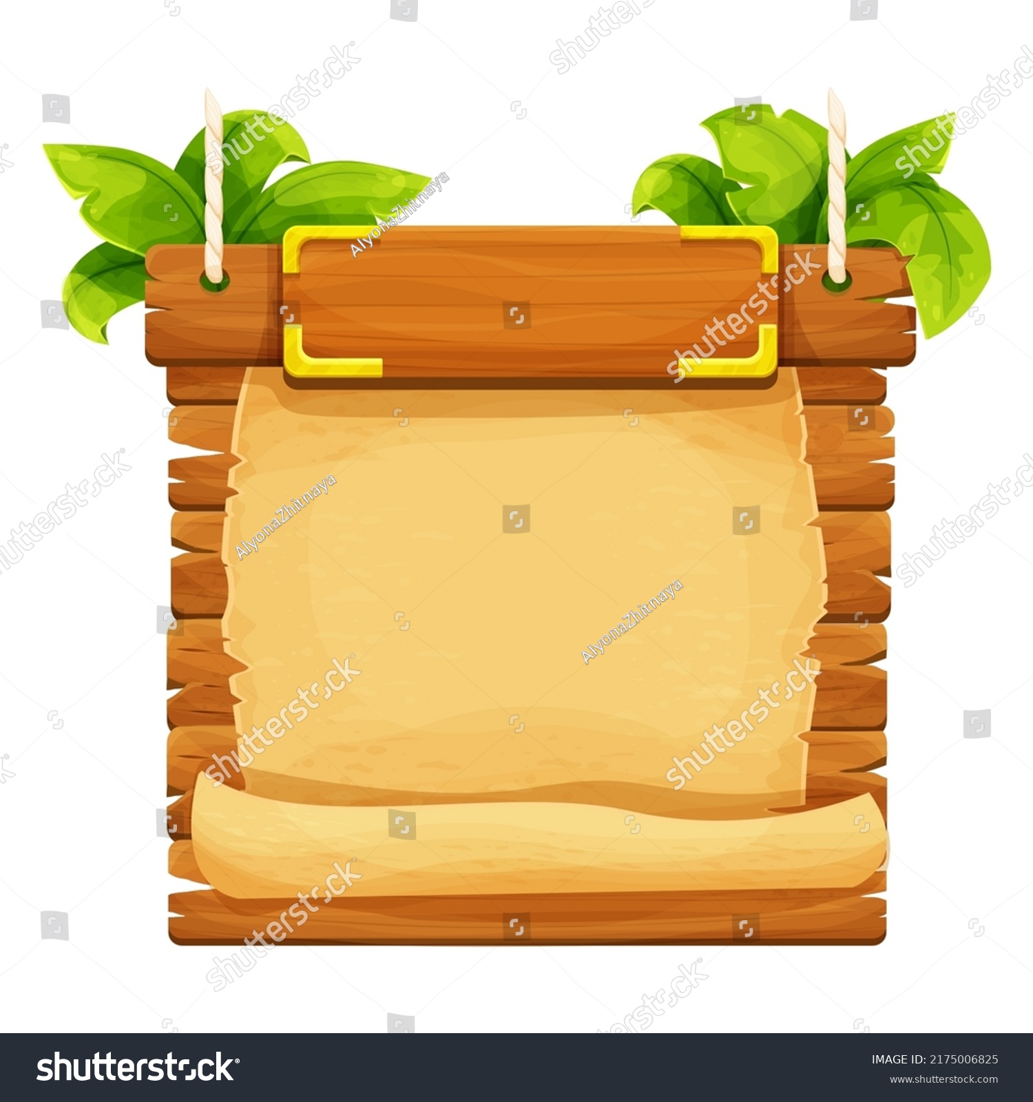 Jungle Frame Wooden Planks Old Paper Stock Vector (Royalty Free ...