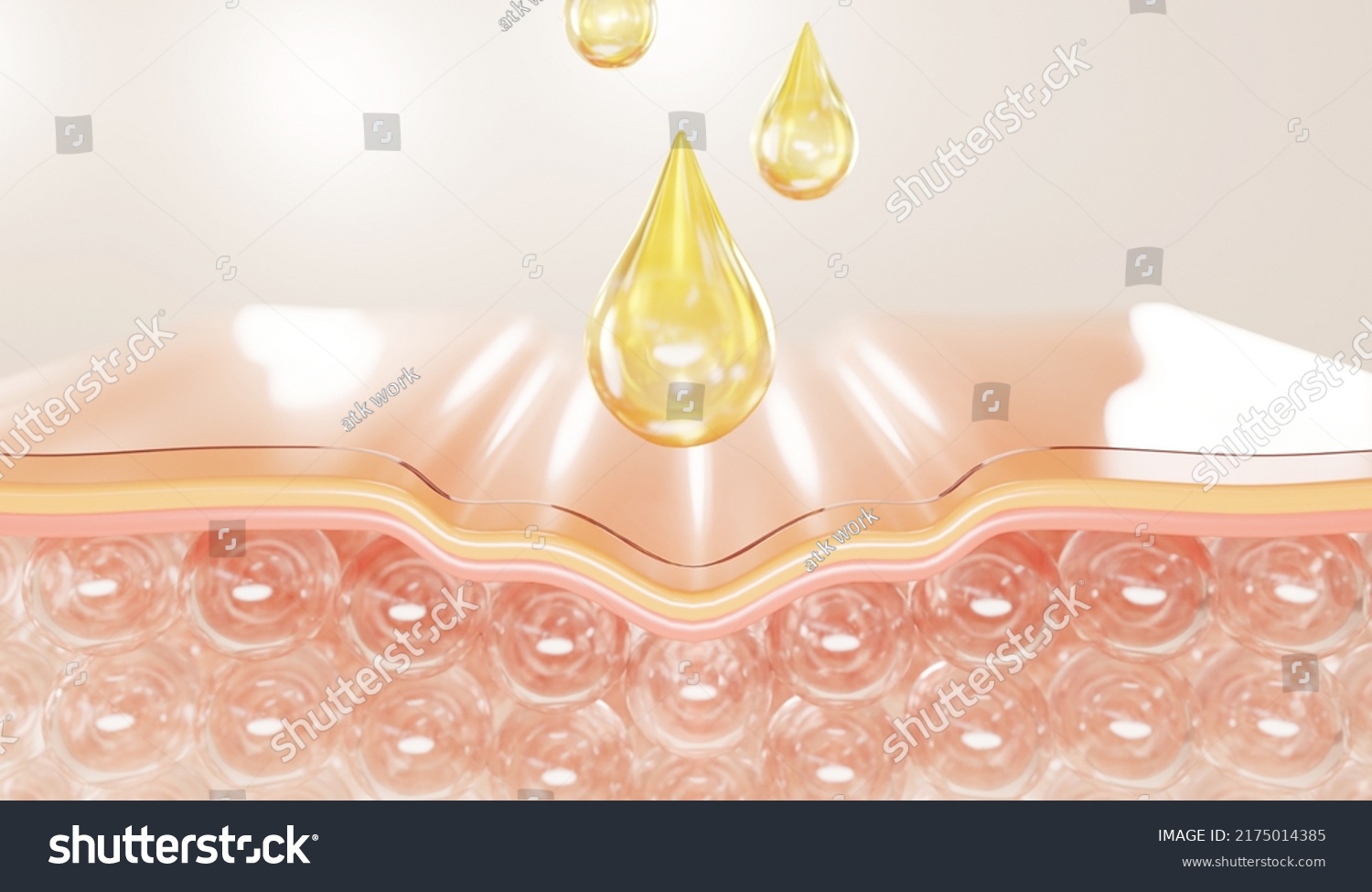 Closeup Oli Vitamin Drop On Skin Stock Illustration 2175014385 ...