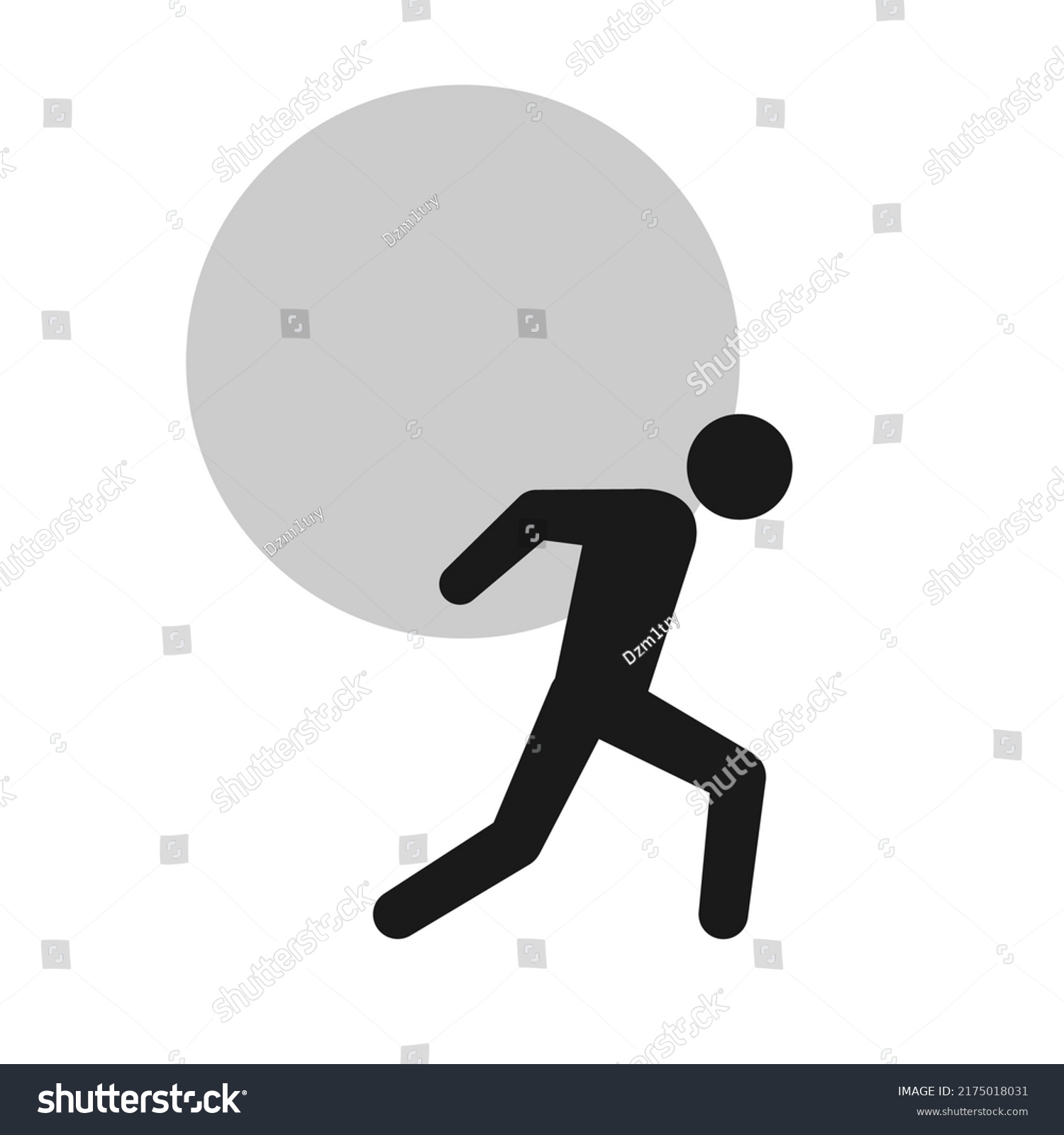 Man Carrying Rock Icon Clipart Image Stock Vector (Royalty Free ...