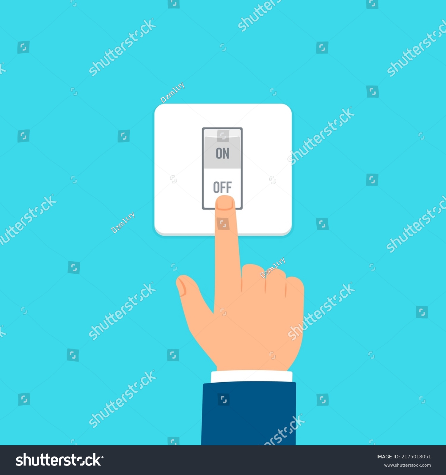 Hand Pressing Toggle Switch Off Image Stock Vector (Royalty Free ...