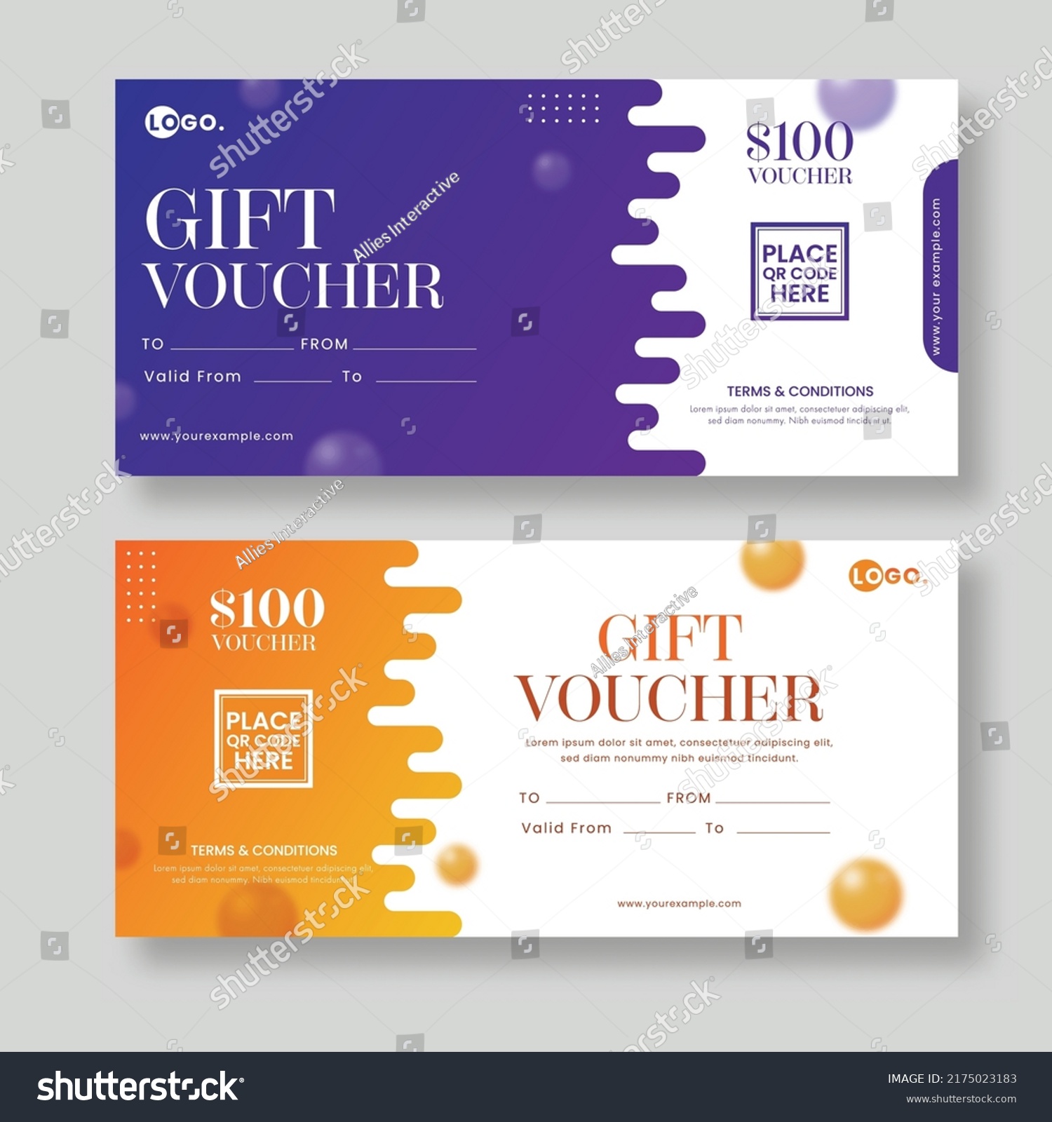 Gift Voucher Coupon Certificate Banner Design Stock Vector (Royalty ...