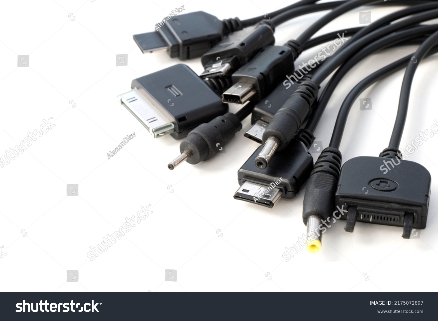 Different Types Charger Connectors Phones On Stock Photo 2175072897 ...